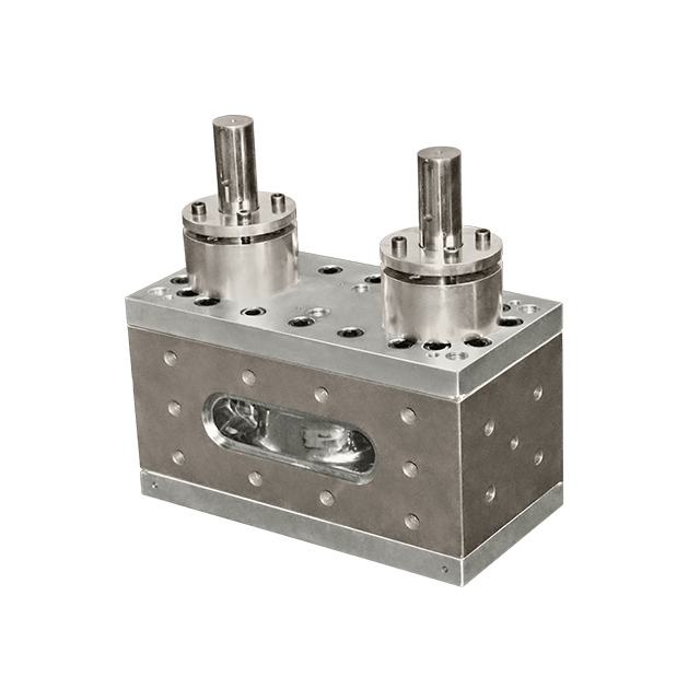 Насос расплава с двойным валом