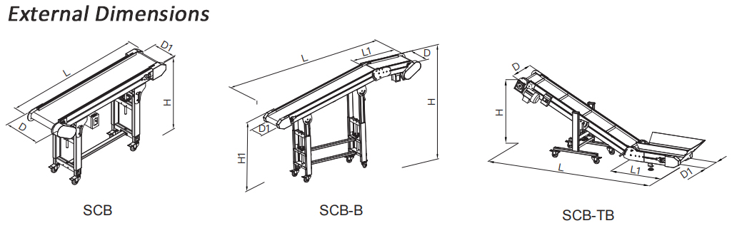 Ленточный конвейер 外形尺寸